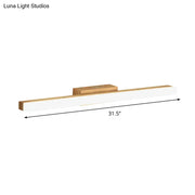 31.5-inch modern led wall vanity light with sleek white diffuser and brushed gold metal accents for bathroom use