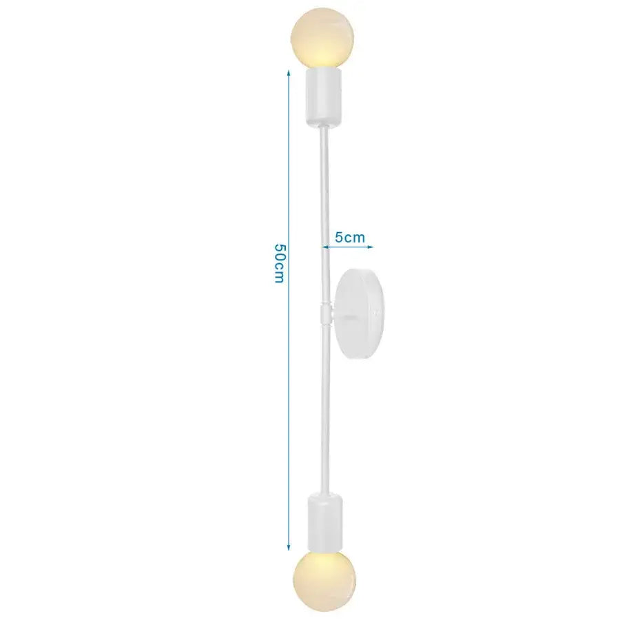 Modern wood and metal wall sconce with white double-ended led wood wall bulbs for bedroom aisle decorbites led wood wall light