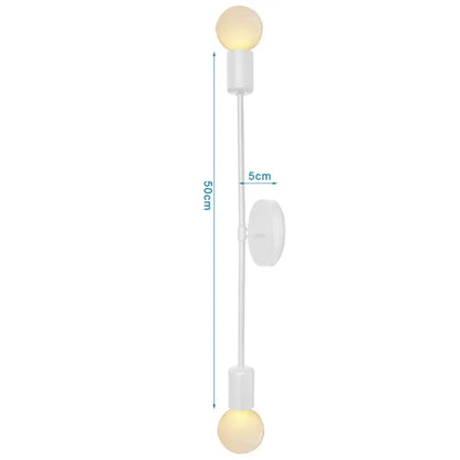 Modern wood and metal wall sconce with white double-ended led wood wall bulbs for bedroom aisle decorbites led wood wall light