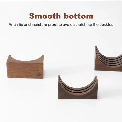 Modern wood and silver coffee filter stand with dark brown wooden desk organizers and smooth curved bottoms decorbites coffee filter