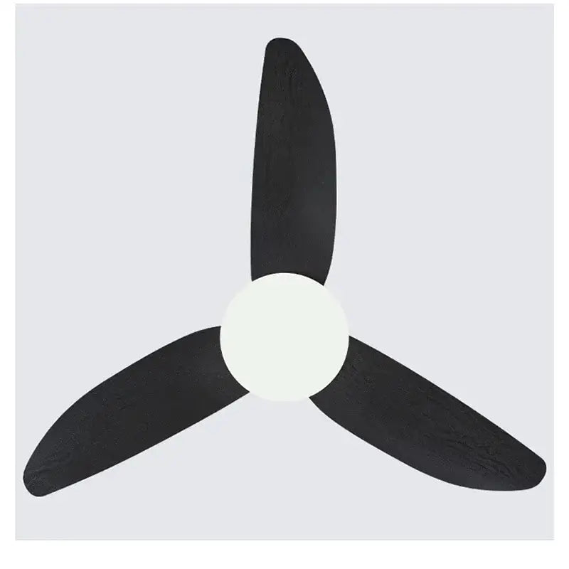 Black three-blade ceiling fan with white hub modern wood and white ceiling fan with 30w remote control for bedroom lighting