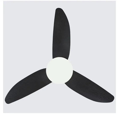 Black three-blade ceiling fan with white hub modern wood and white ceiling fan with 30w remote control for bedroom lighting