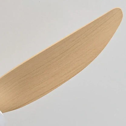 Modern wood and white ceiling fan blade in light wood with polished finish featuring 30w remote control light