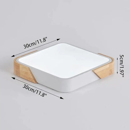 Modern wood and white led ceiling light with wooden accents for bedroom decorbites led ceiling decor