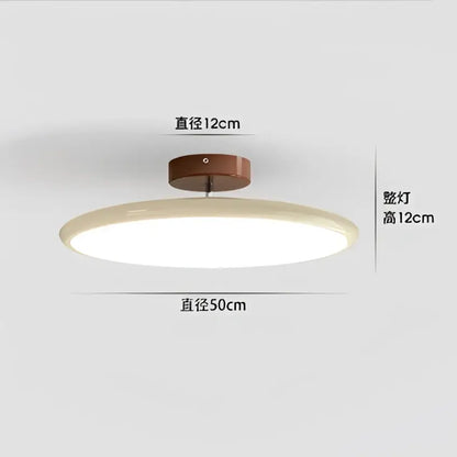 Modern wood and white nordic ceiling lamp with warm beige diffuser and matte brown metal base decorbites dimmable ceiling light