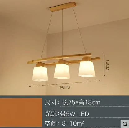Modern wood bird glass pendant light with three frosted white glass shades and natural wood beams for kitchen decorbites pendant light