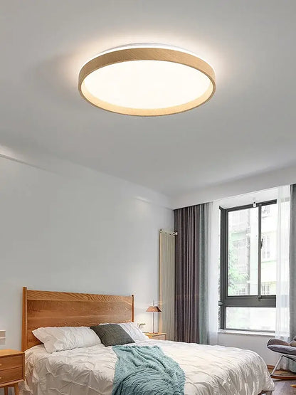 Modern wood led ceiling lamp with natural wood frame and soft white light perfect for bedroom decorbites led ceiling