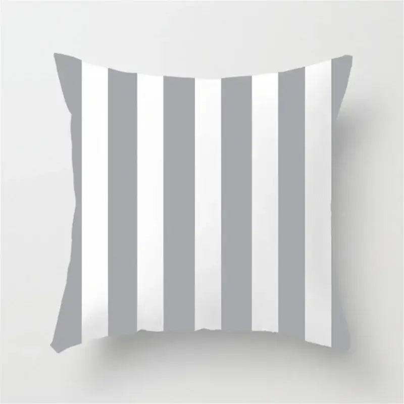 Square pillow with white and light gray vertical stripes for modern yellow and gray geometric stripe pillowcase decorbites geometric stripe