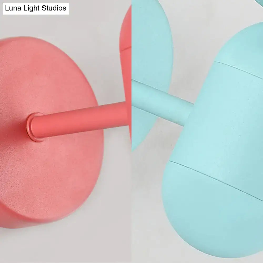 Modern yellow metal fixture wall lamp with pastel pink and light blue pill-shaped sconces for 220v-240v and 110v-120v use