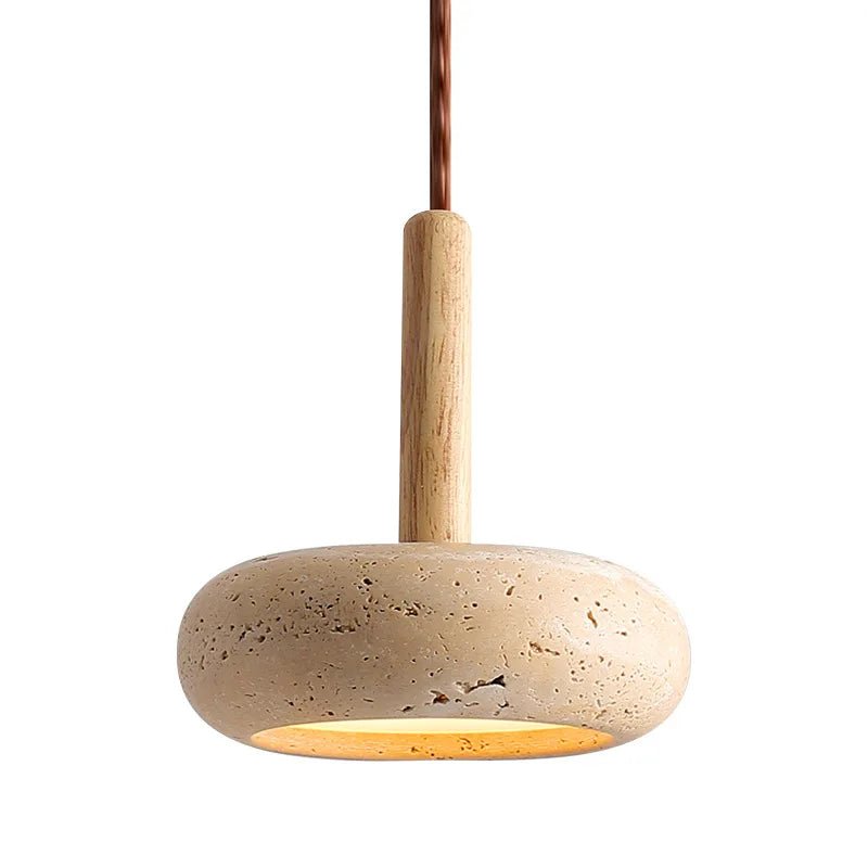 Modern Yellow Travertine Stone Pendant Light - Decorbites