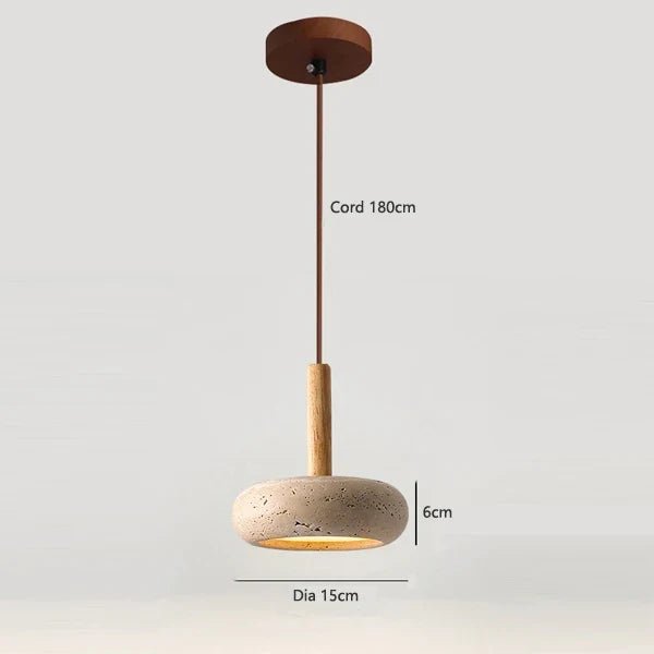 Modern Yellow Travertine Stone Pendant Light - Decorbites