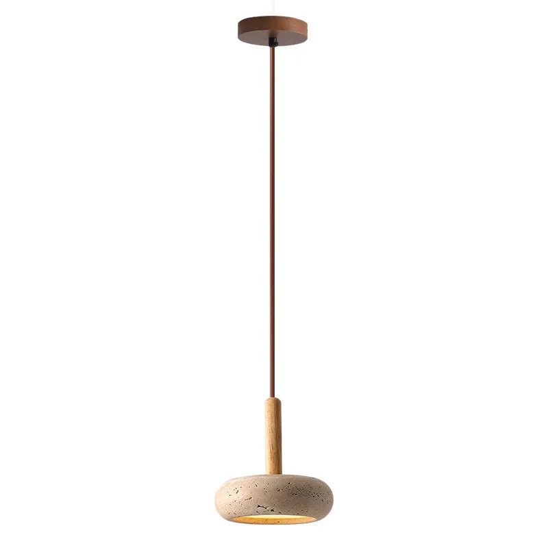 Modern Yellow Travertine Stone Pendant Light - Decorbites