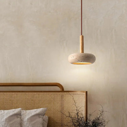 Modern Yellow Travertine Stone Pendant Light - Decorbites