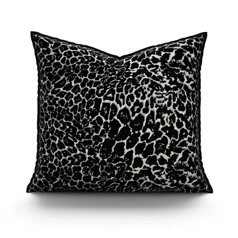 Black and white leopard-print velvet throw pillow cover with plush texture for modern zebra pattern decorbites gold zebra decor