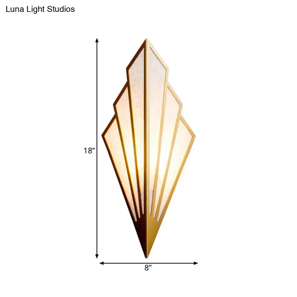 Modernist gold fan wall lamp art deco direct wired electric wall lamp with frosted glass 110v-120v metal frame