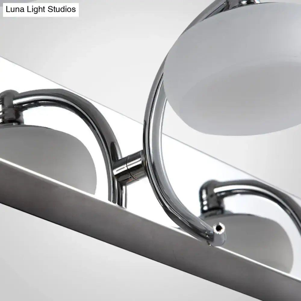Modernist silver bathroom vanity light with chrome finish and frosted acrylic shades wall lamp for bathroom use