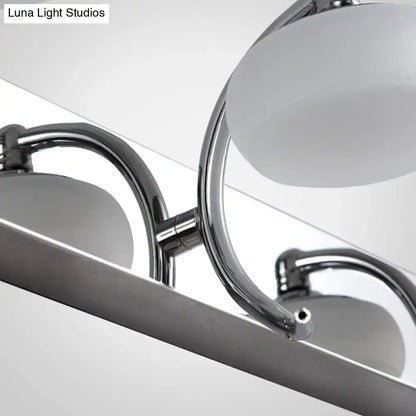 Modernist silver bathroom vanity light with chrome finish and frosted acrylic shades wall lamp for bathroom use