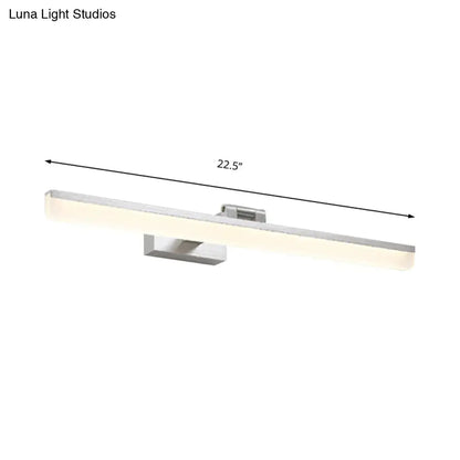 Modernist wall light with silver finish rectangular led fixture and crystal detail for bedroom vanity sconce lighting