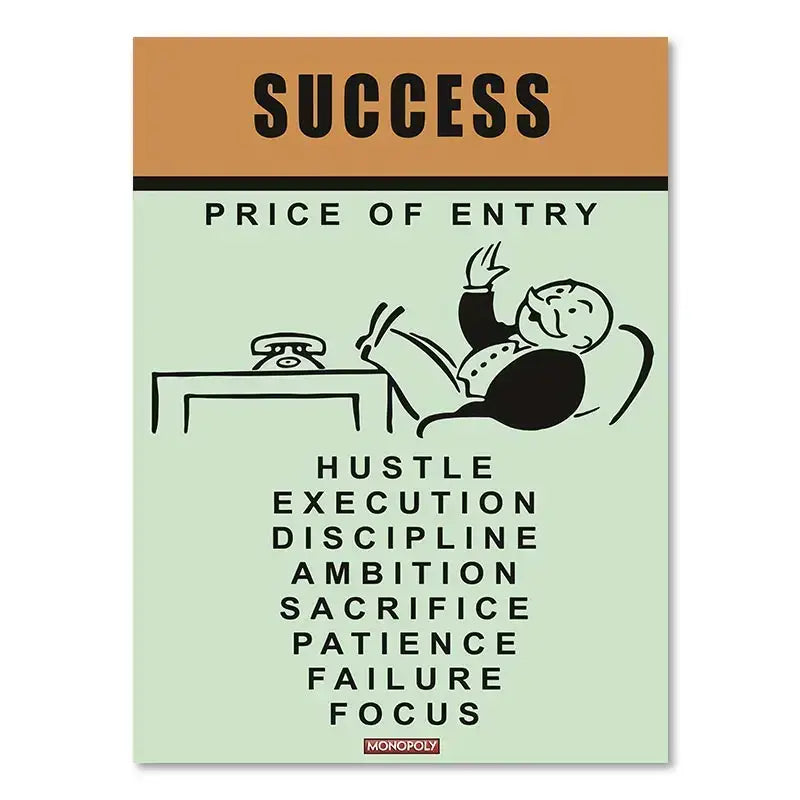 Minimalist canvas painting with black line art and bold motivational quote on light mint green background wall art
