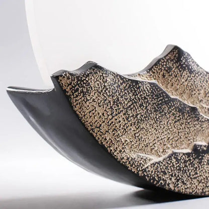 Black ceramic mountain landscape led wall light with textured speckled surface and jagged edges for bedroom decorbites led wall