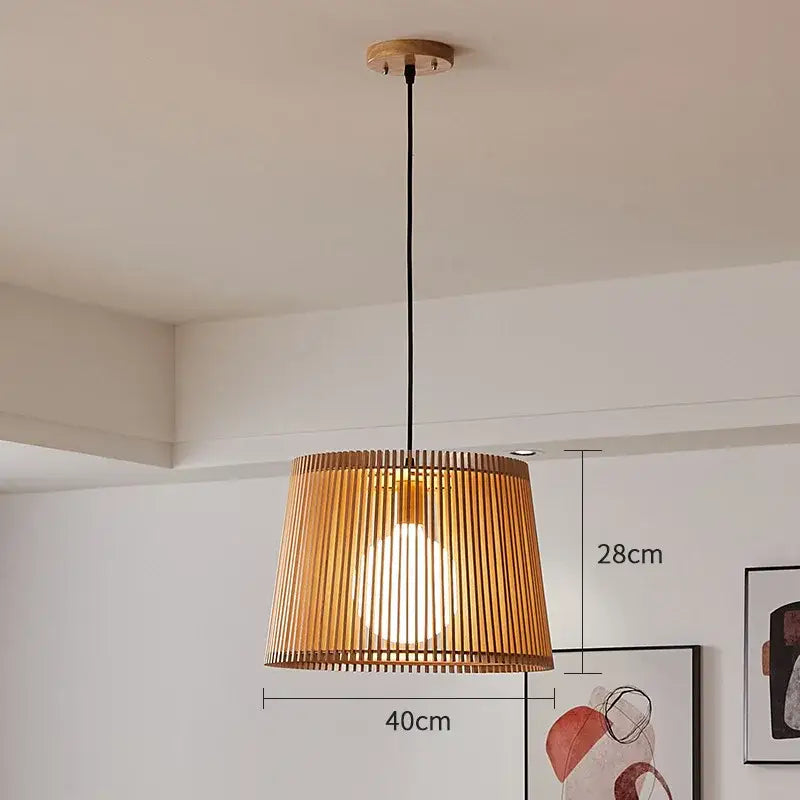 Natural bamboo birdcage chandelier pendant lamp with warm-toned woven bamboo shade and black cord for living room decorbites pendant lamp