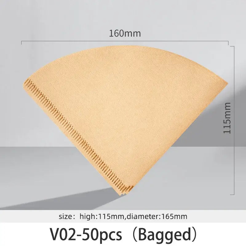Natural brown cone coffee filter paper with serrated edge 160mm width 115mm height decorbites coffee filter papers