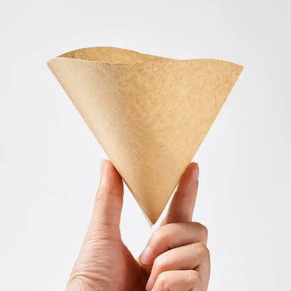 Natural brown cone coffee filter paper made of textured kraft material for decorbites coffee filter use and filter papers