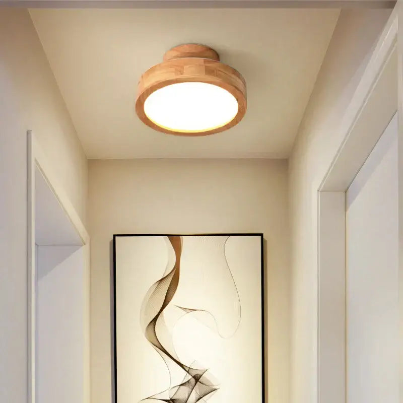 Natural circular wood ceiling lamp with warm glow for living room decorbites circular wood ceiling lighting