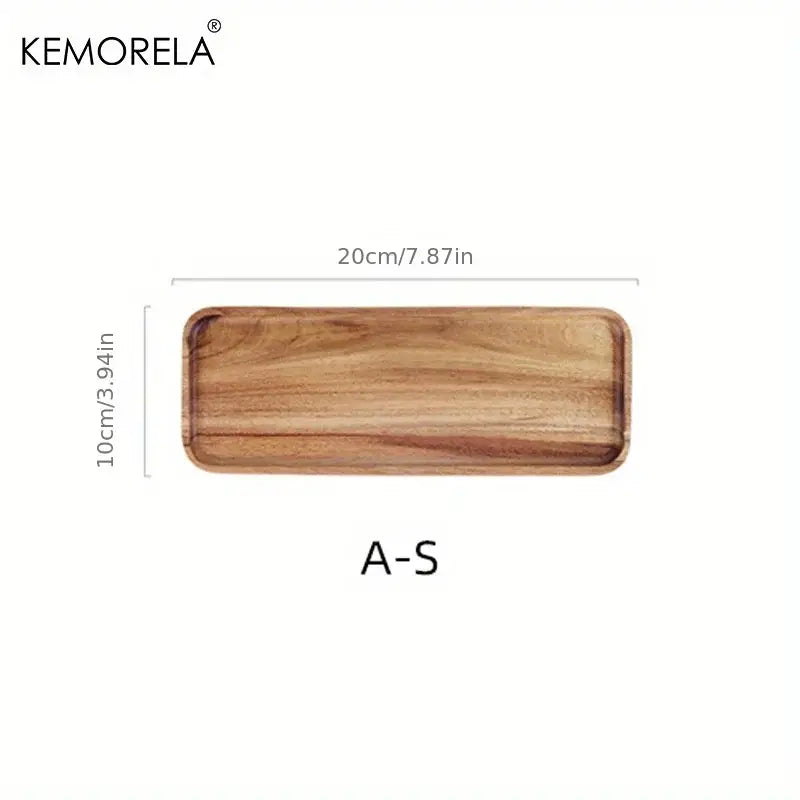 Natural two-tone acacia wood coffee tray with visible wood grain and light brown finish by decorbites acacia wood