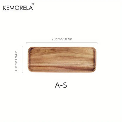Natural two-tone acacia wood coffee tray with visible wood grain and light brown finish by decorbites acacia wood