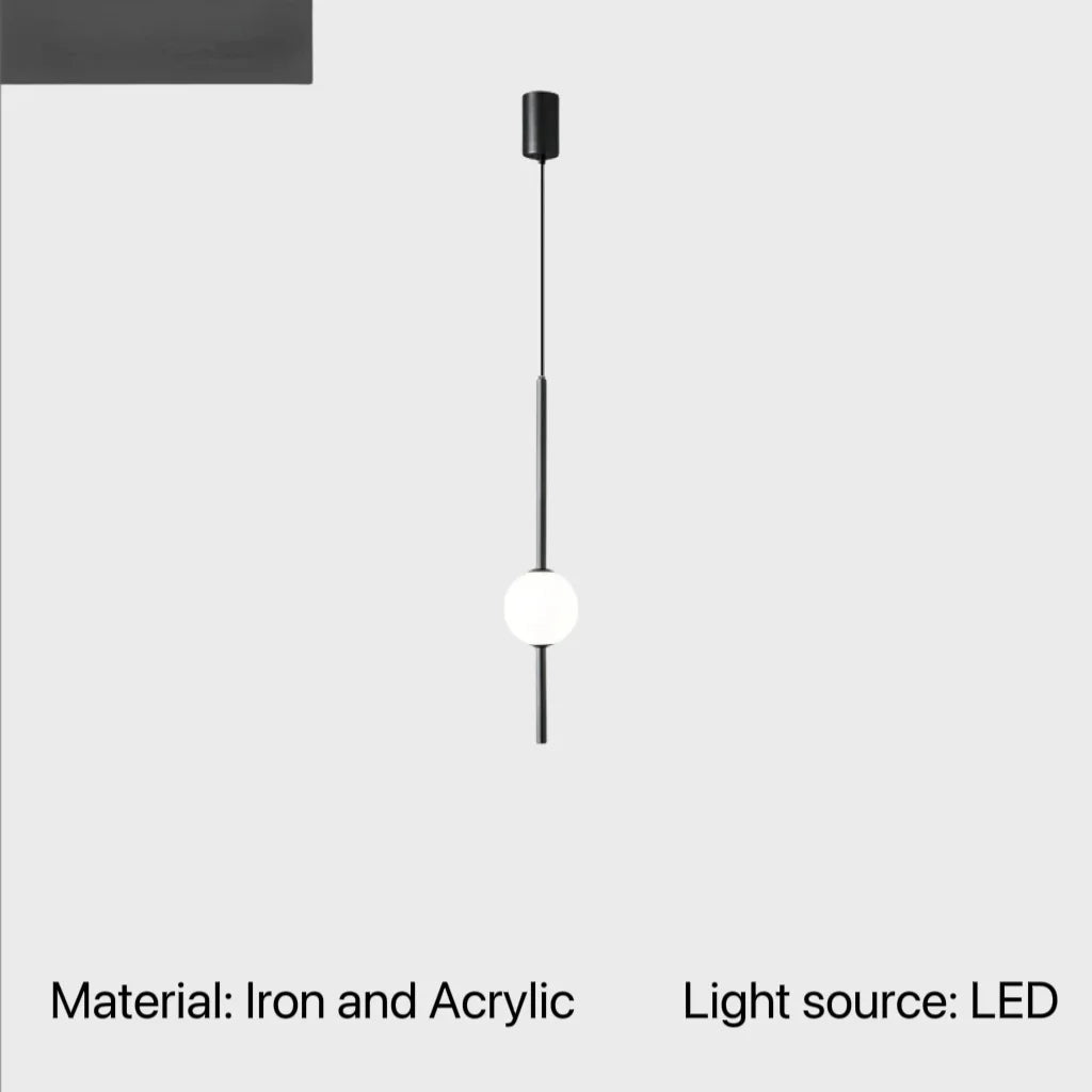 Nordic Acrylic Globe Pendant Light in Black or Gold - Decorbites