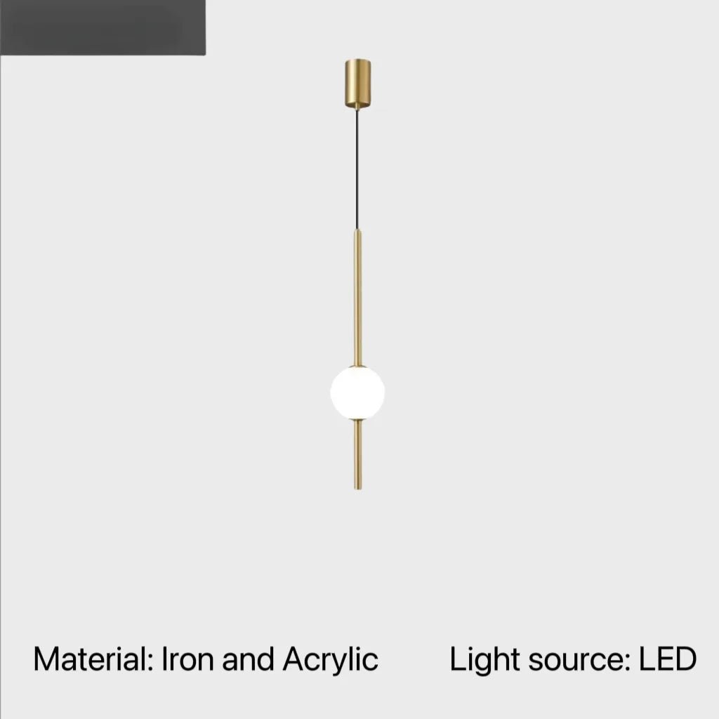 Nordic Acrylic Globe Pendant Light in Black or Gold - Decorbites