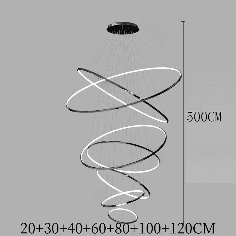 Nordic Acrylic Iron LED Pendant Light Chandelier - Decorbites