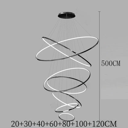 Nordic Acrylic Iron LED Pendant Light Chandelier - Decorbites