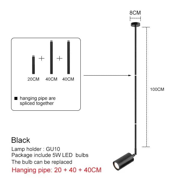 Nordic Adjustable Black or Brass Pendant Light - Decorbites
