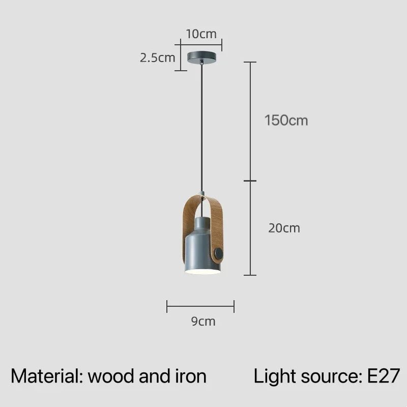 Nordic Adjustable Wood & Iron Pendant Light - Decorbites