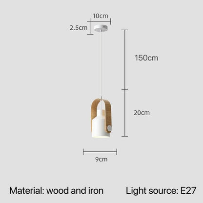 Nordic Adjustable Wood & Iron Pendant Light - Decorbites