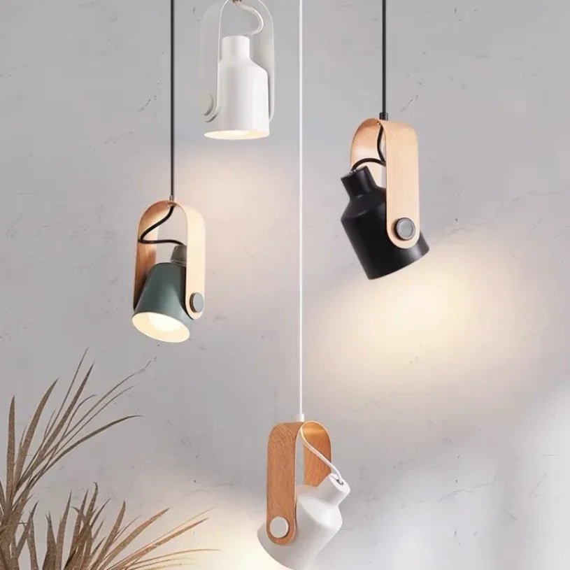 Nordic Adjustable Wood & Iron Pendant Light - Decorbites