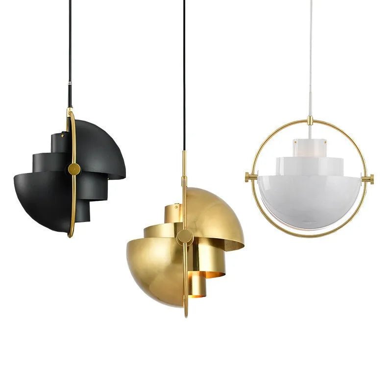 Nordic Art Deco Metal Pendant Light, White Black Gold - Decorbites