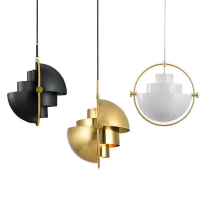 Nordic Art Deco Metal Pendant Light, White Black Gold - Decorbites