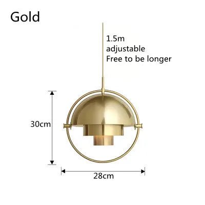 Nordic Art Deco Metal Pendant Light, White Black Gold - Decorbites
