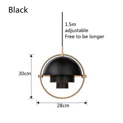 Nordic Art Deco Metal Pendant Light, White Black Gold - Decorbites