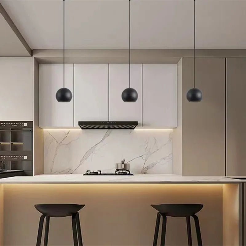 Nordic Ball Pendant Light in Black or White Aluminum - Decorbites