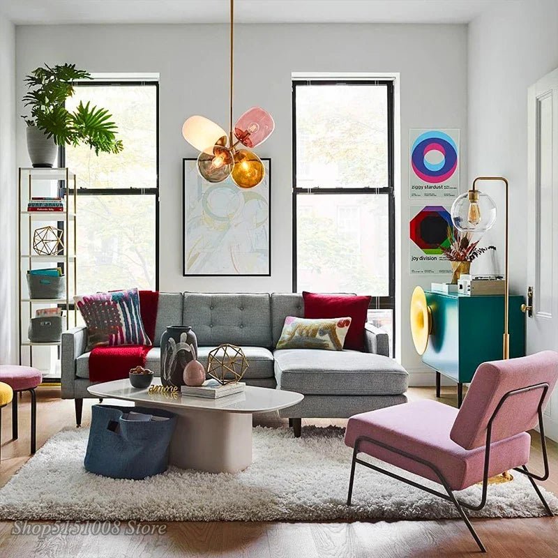 Nordic Balloon Glass Pendant Light in Pink, Gray, or White - Decorbites