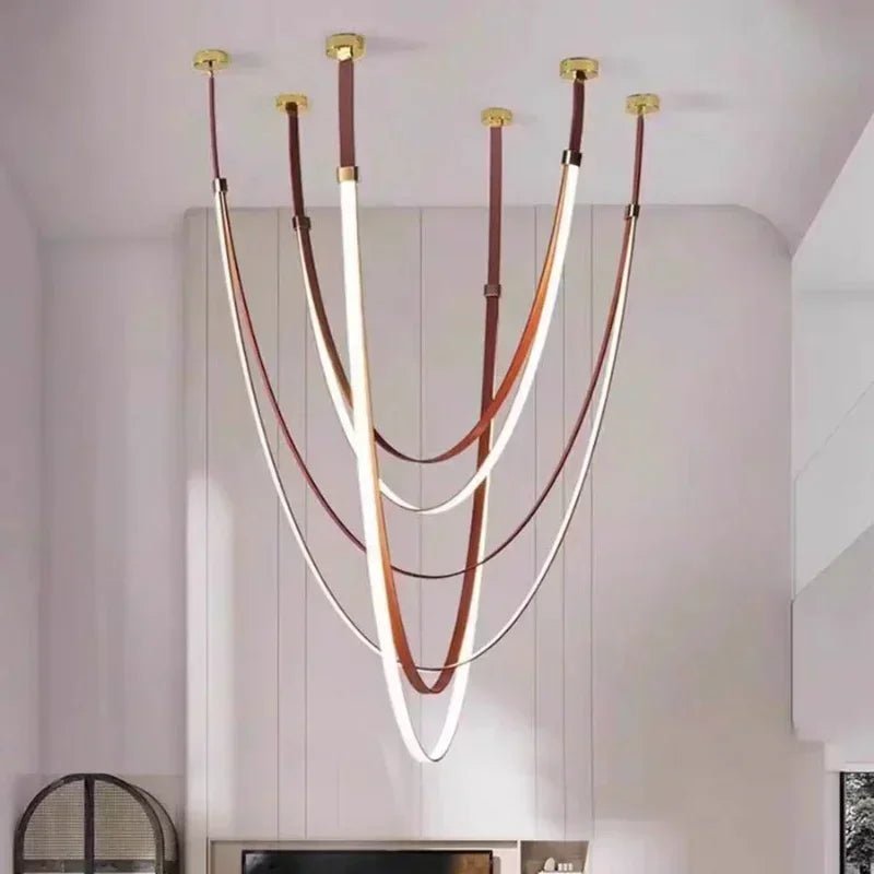 Nordic Belt Pendant Light in Black or Orange - Decorbites