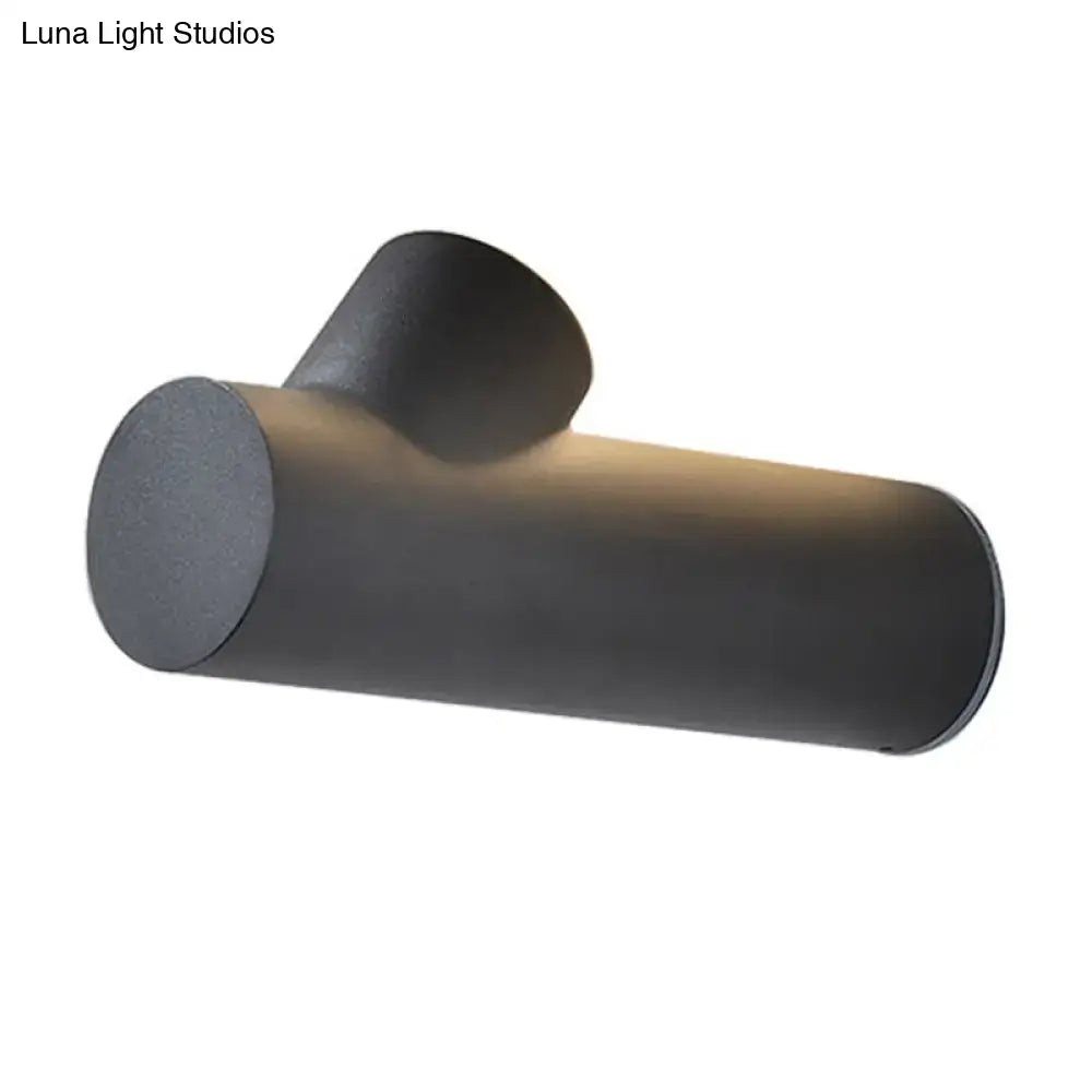 Modern matte black t-shaped wall lamp with adjustable led light type and minimalist fixture design for bedroom spotlight