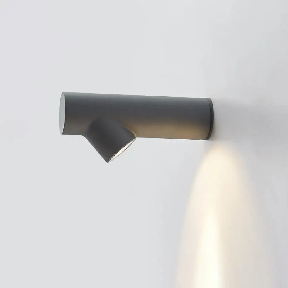 Modern matte black wall lamp with adjustable cylindrical spotlight fixture for bedroom led lighting type