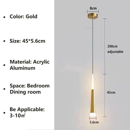 Nordic Black and Gold Aluminum Cord Pendant Light - Decorbites