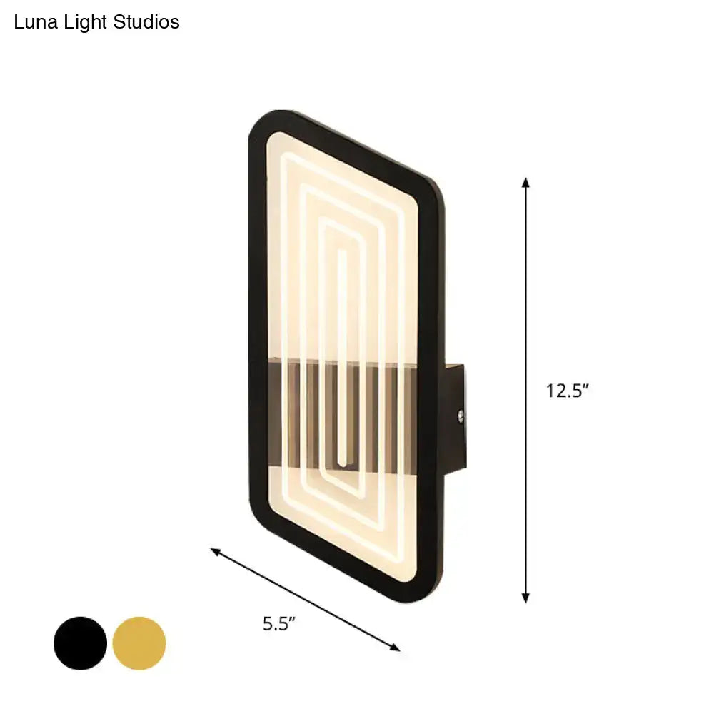 Modern nordic black and gold metallic wall light fixture with illuminated geometric pattern suitable for 110v-120v 220v-240v use