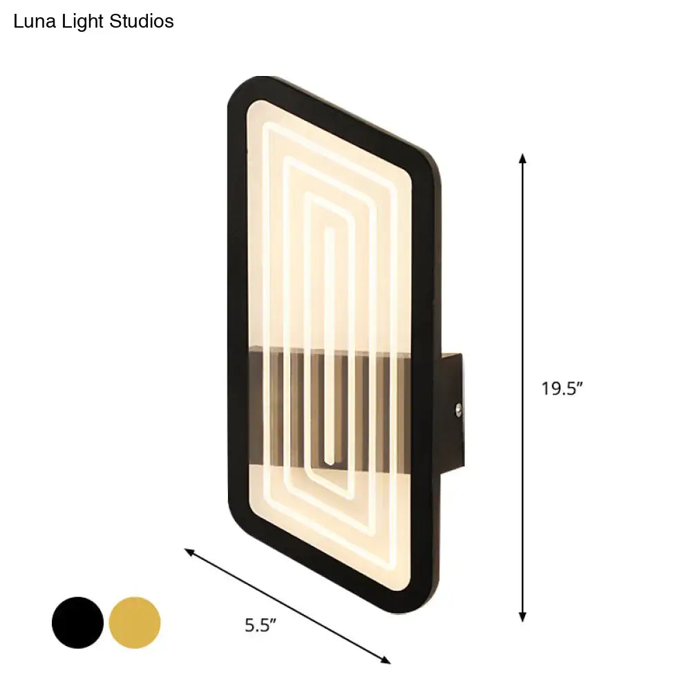 Nordic black and gold metallic wall light fixture with illuminated geometric pattern for living room 110v-120v 220v-240v wall light